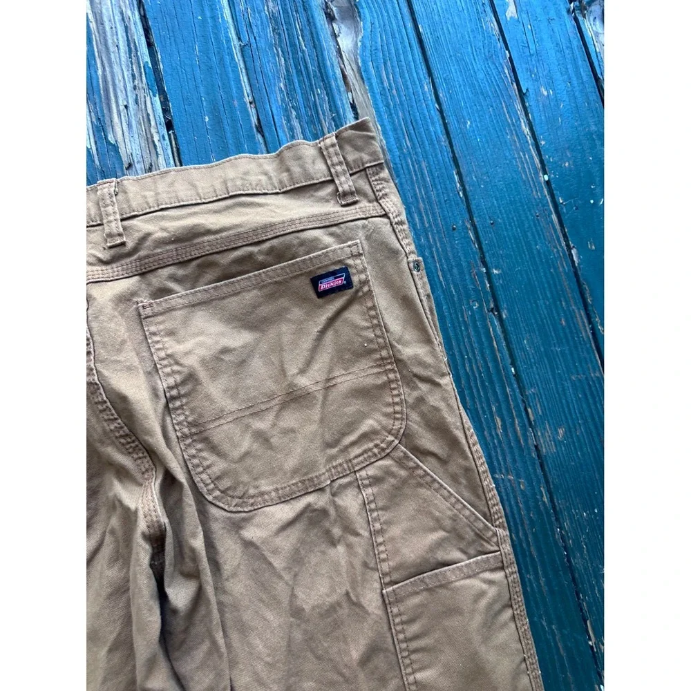 Genuine Dickies Mens Carpenter Pants Duck Brown Canvas EU1939RBD 34x34
